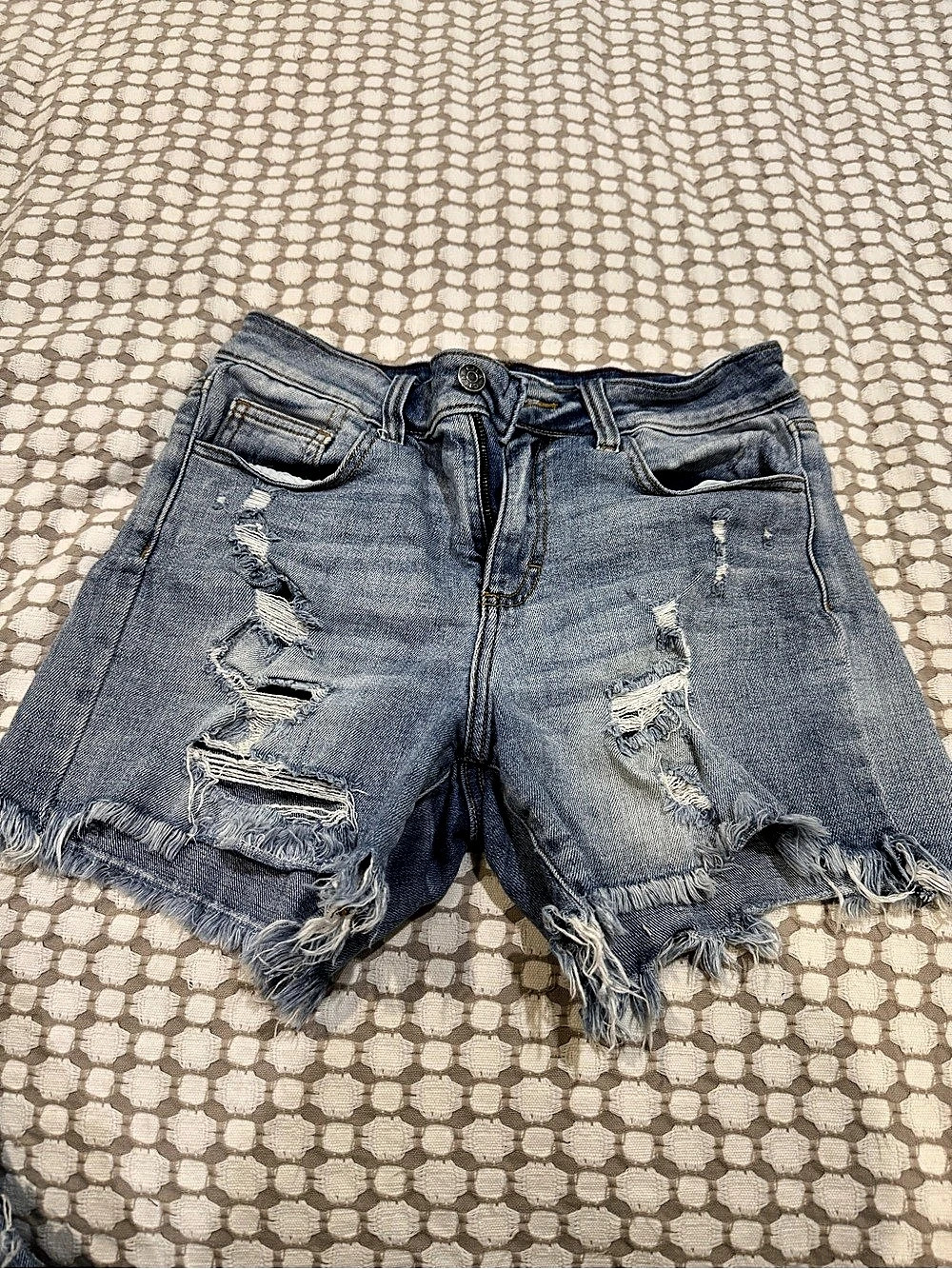 Carly Jean Los Angeles Distressed Denim Cutoff Shorts Size S